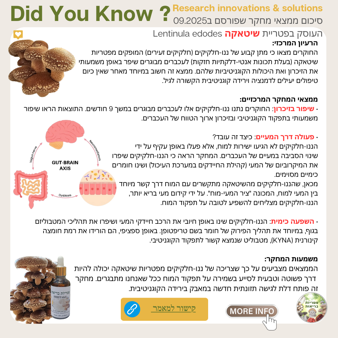 סיכום מאמר מדעי על פטריית שיטאקה