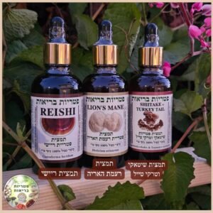 מארז פטריות מרפא תמציות רעמת האריה ריישי וטרקי טייל